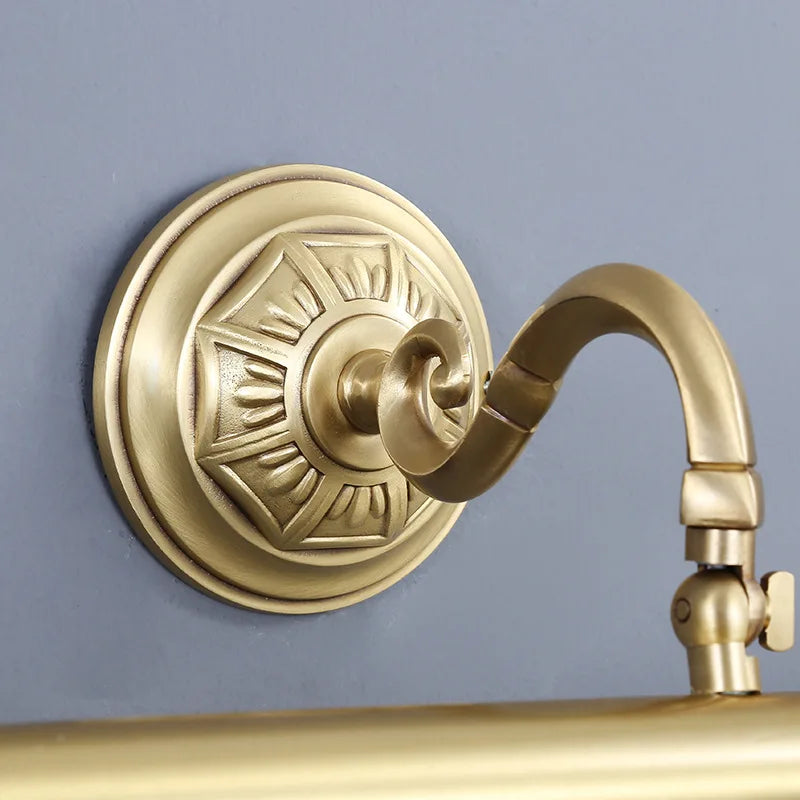 Chinese style gold mirror bathroom wall light retro waterproof - vue 4 sur 8