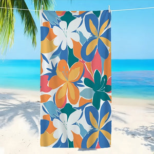 Microfibre beach towel with floral patterns quick dry