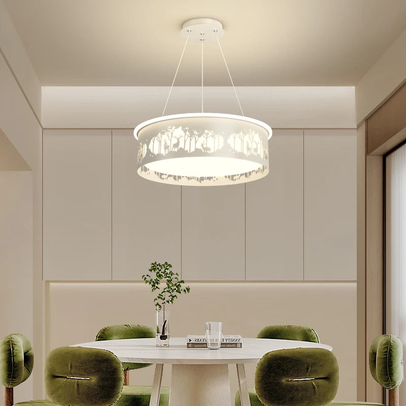 Minimalist LED log chandelier modern romantic for restaurant - vue 6 sur 12