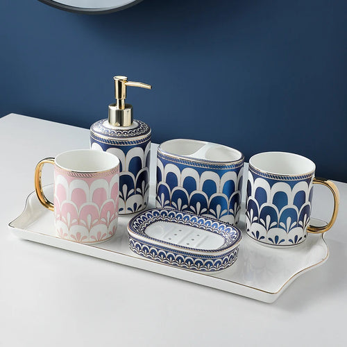 stylish and practical ceramic bathroom accessory set - vue 13 sur 17