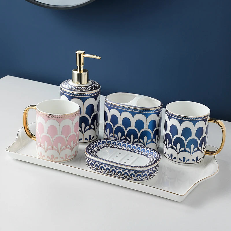 stylish and practical ceramic bathroom accessory set - vue 12 sur 17