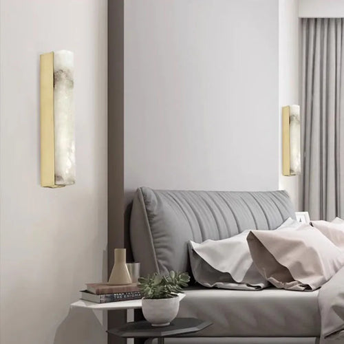 Long marble wall light in Chinese style - vue 3 sur 7