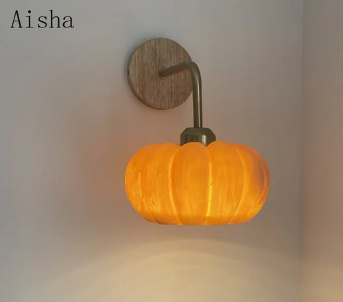Japanese pumpkin style resin wall light with creative LED design - vue 4 sur 7