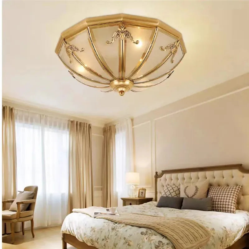 Nordic metal and glass ceiling light for outdoor and indoor use