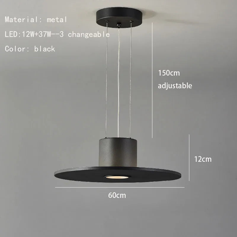 Minimalist adjustable height UFO LED pendant lamp