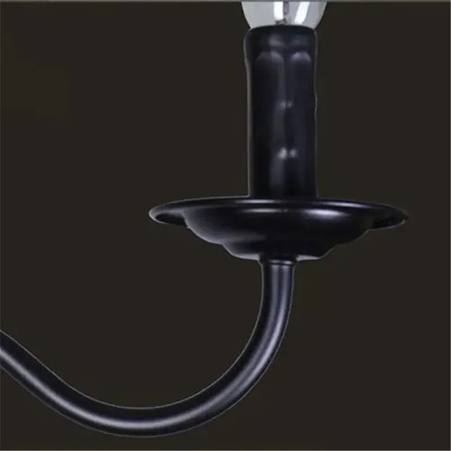 Retro industrial iron candle-style chandelier for interior decor - vue 7 sur 11
