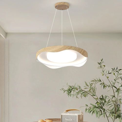 Simple modern nordic log style pendant light with eye protection - vue 4 sur 9