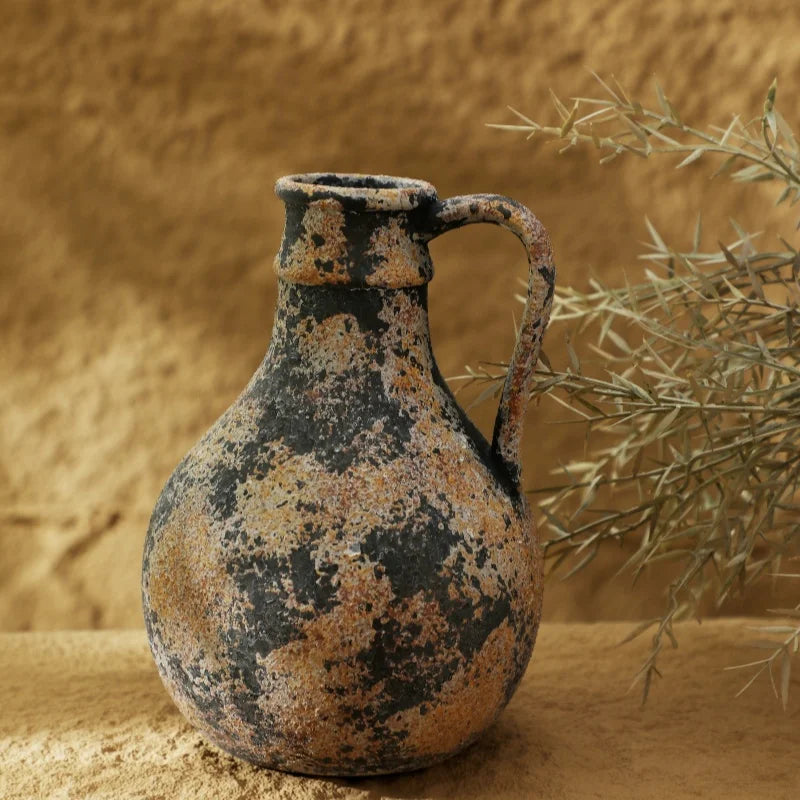 vintage ceramic vase for dried flowers and home decor