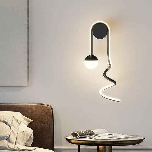 Modern spiral aluminium LED wall light - vue 4 sur 14