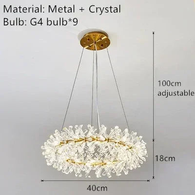 Modern clear crystal pendant light for interior decoration