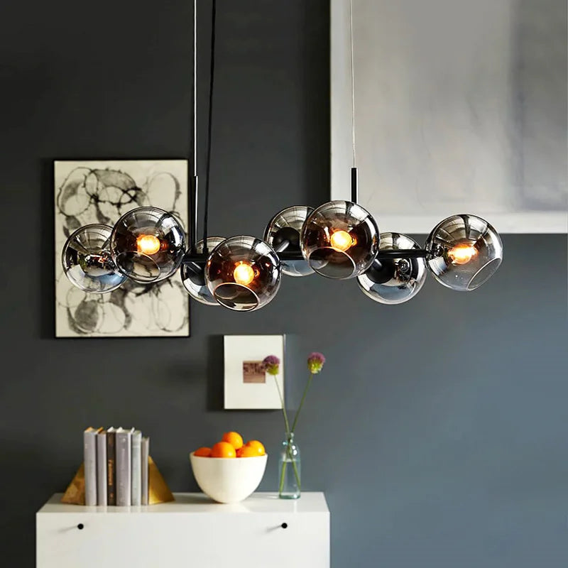 Modern glass chandelier for bar and dining table