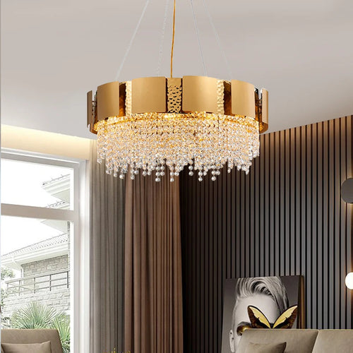Modern rectangular crystal chandelier for an elegant interior - vue 3 sur 11