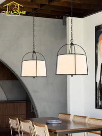 Gold and black pendant light for modern Japanese restaurant
