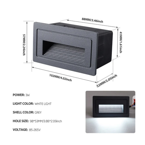 Integrated waterproof LED stair footlight, concealed for outdoor use - vue 16 sur 18