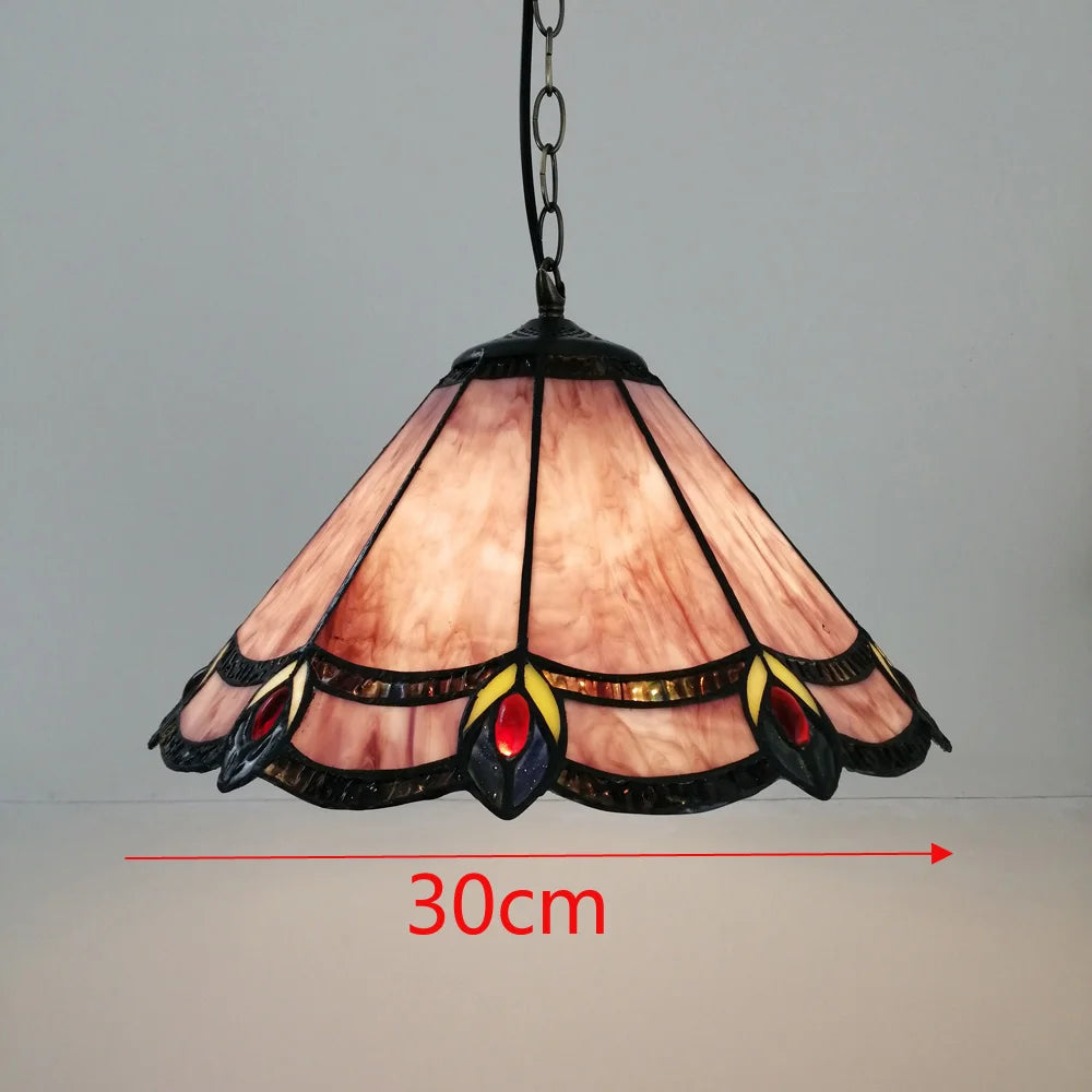Tiffany stained glass chandelier Mediterranean style for elegant interiors