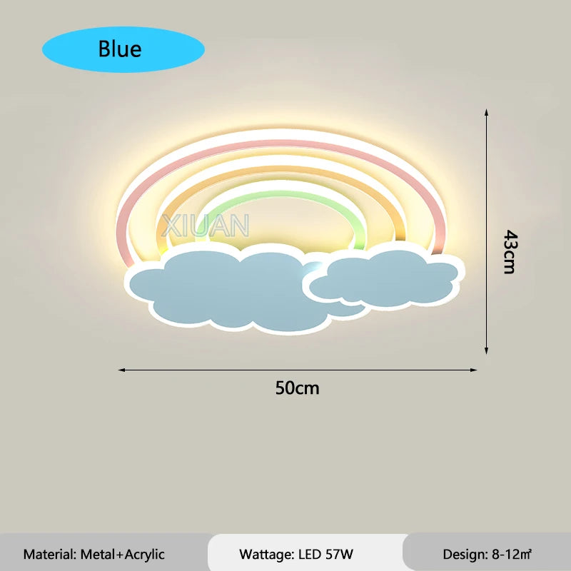 Rainbow cloud ceiling light for a decorative and cosy children's room