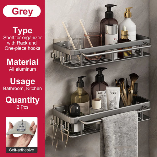 no-drill wall shelf for bathroom and kitchen storage - vue 23 sur 30