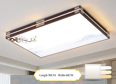 Modern rectangular LED ceiling chandelier for indoor lighting