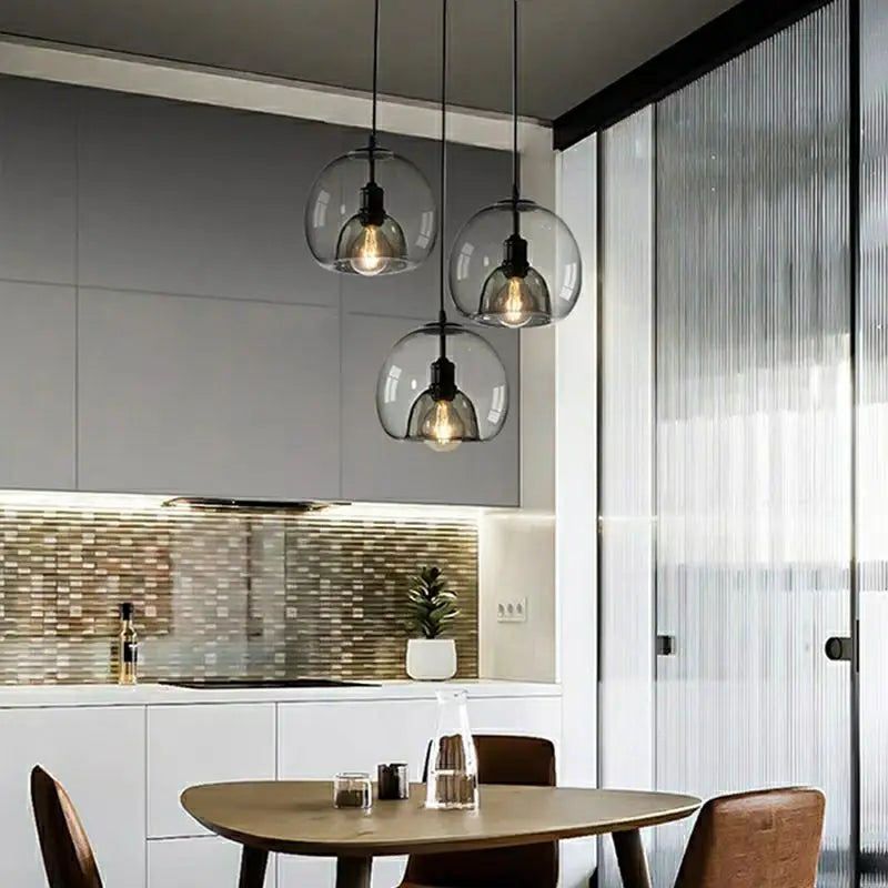 Modern glass chandelier for indoor pendant lighting - vue 4 sur 16