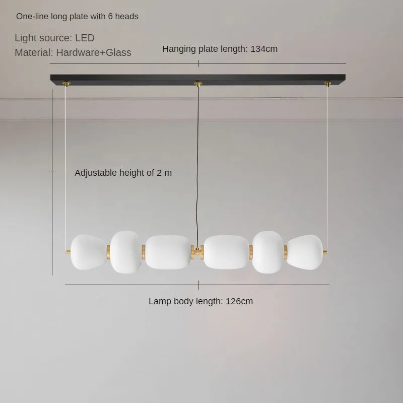 Minimalist artistic glass LED chandelier for creative interiors - vue 12 sur 12