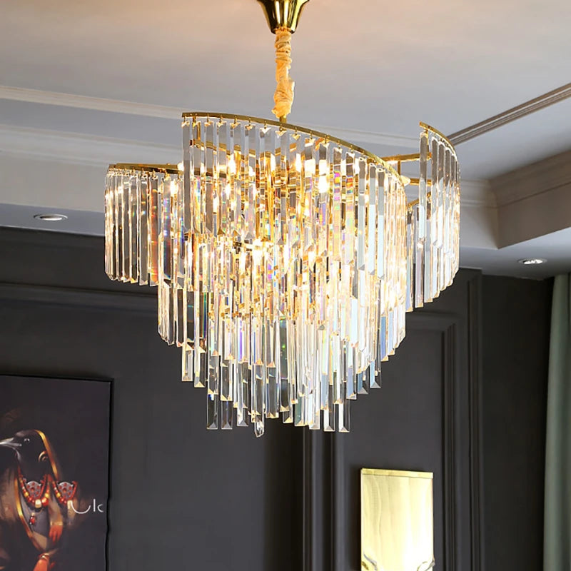 Dimmable crystal chandelier for an elegant atmosphere
