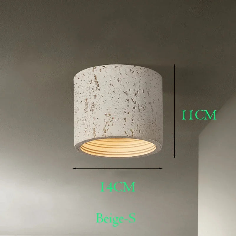 Wabi-sabi resin LED ceiling light nordic style for interior decoration