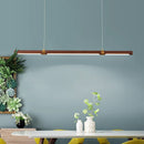 Adjustable minimalist LED pendant light with wood and metal effect