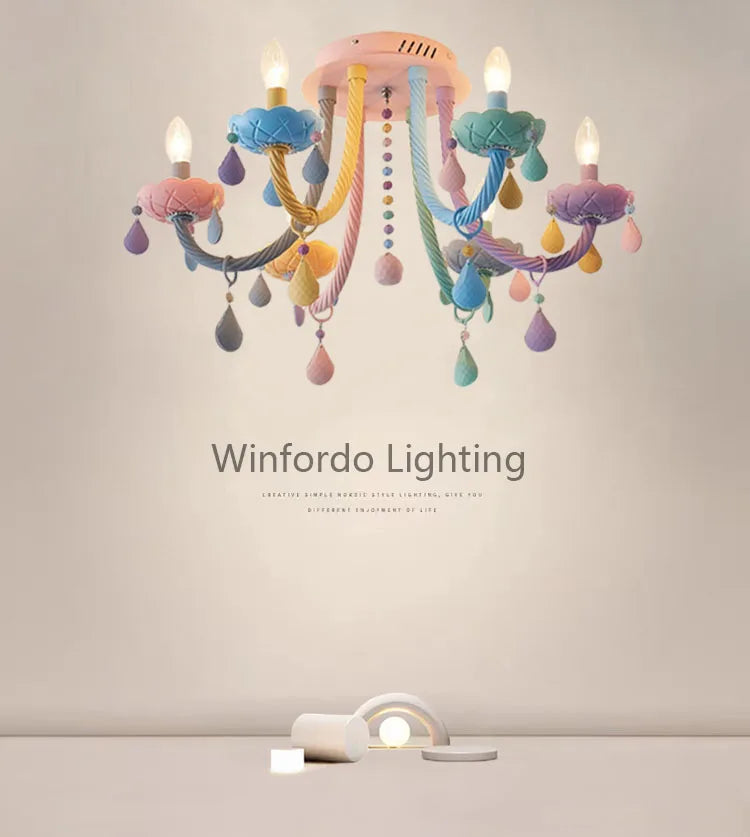 Colourful children's ceiling light modern fort style with E14/E12 sockets - vue 2 sur 9