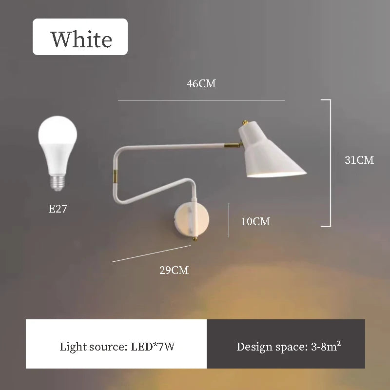 applique murale à LED design pivotant pour intérieur moderne