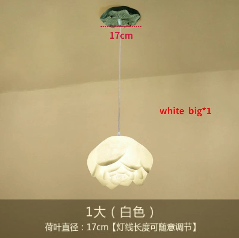Glass lotus pendant light for interior decoration