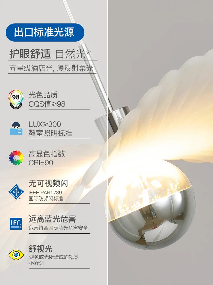 Modern minimalist resin pendant light for indoor and outdoor use - vue 5 sur 12