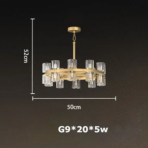 suspension classique en cristal noir et or design élégant
