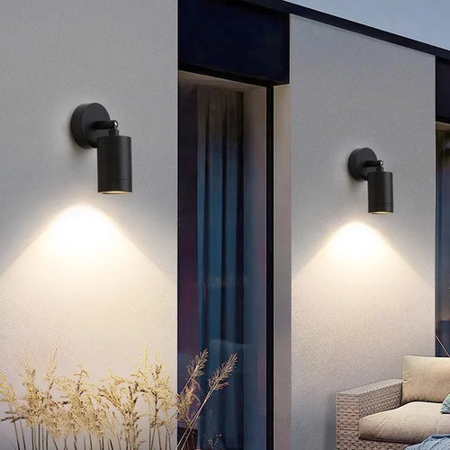 Double head outdoor LED spotlight waterproof for garden balcony fence - vue 8 sur 9