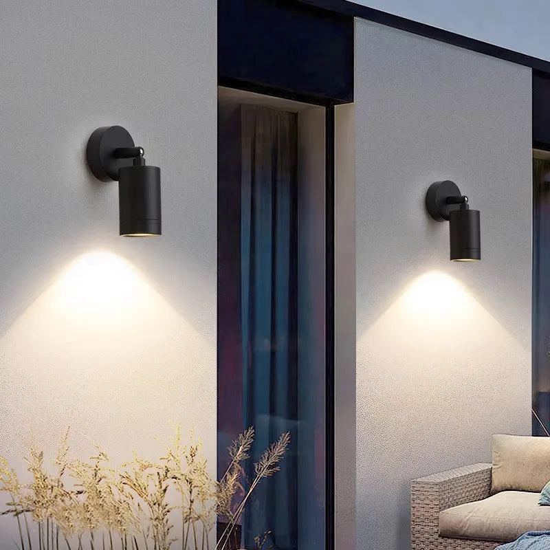 Double head outdoor LED spotlight waterproof for garden balcony fence - vue 7 sur 9