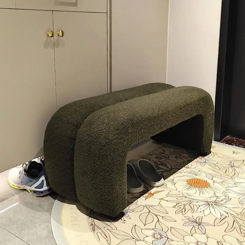 lambswool bench for indoor and outdoor use
