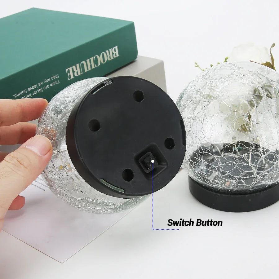 Cracked glass solar lights for decorative outdoor garden - vue 5 sur 10