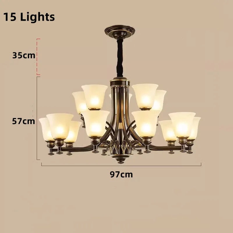 Luxury Nordic copper chandelier in vintage industrial style