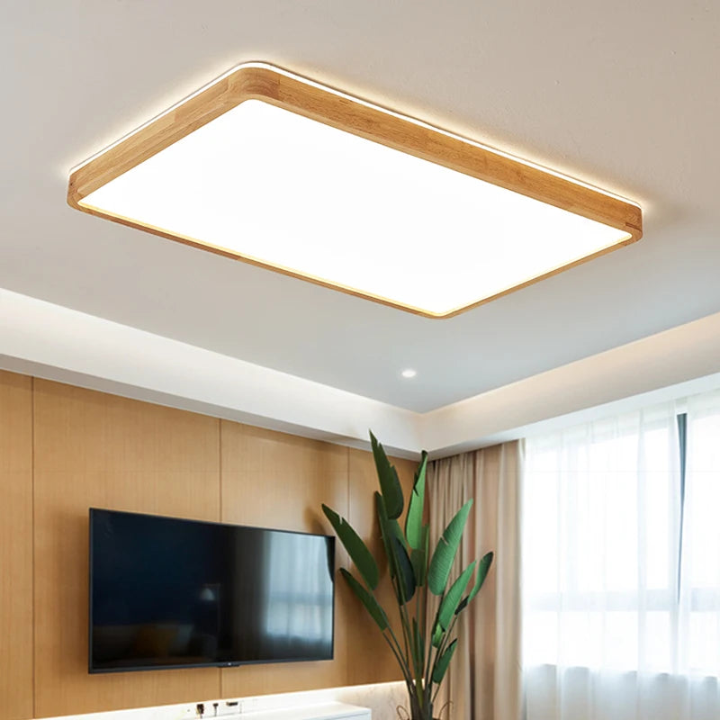 Anti-blue light solid wood eye protection ceiling light