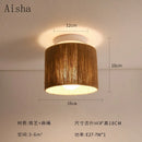 Retro Japanese style hemp rope ceiling light for a cosy indoor space