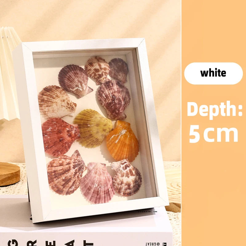 Transparent floating photo frame with dried flowers, decorative and handmade - vue 7 sur 10