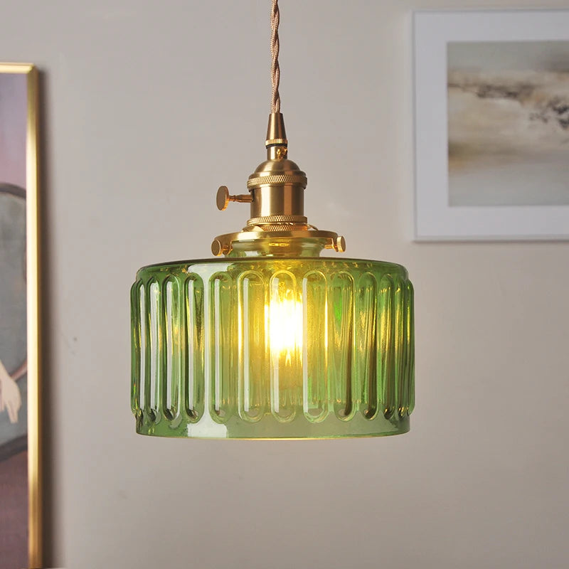 Nordic vintage rustic pendant light glass copper wabi-sabi decoration