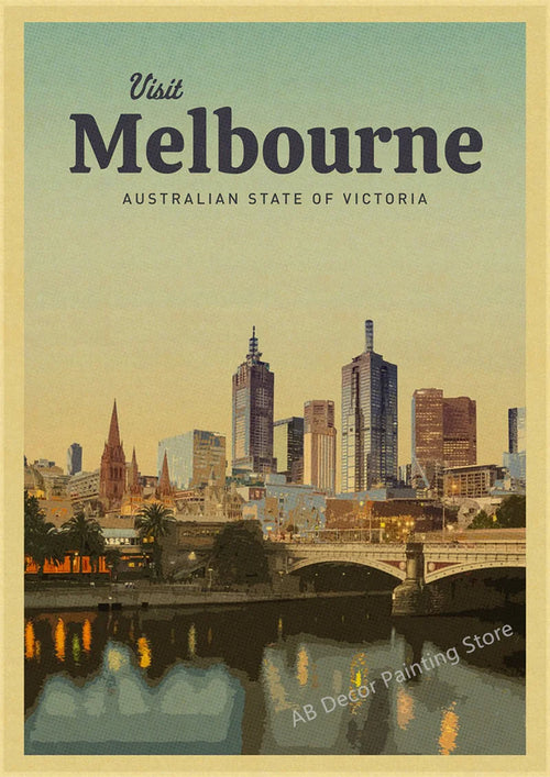 Retro poster of famous travel destinations