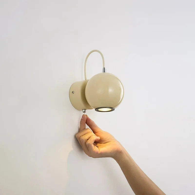 Magnetic movable wall light with switch