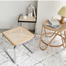 low stool in old Japanese-style rattan for living room or entrance