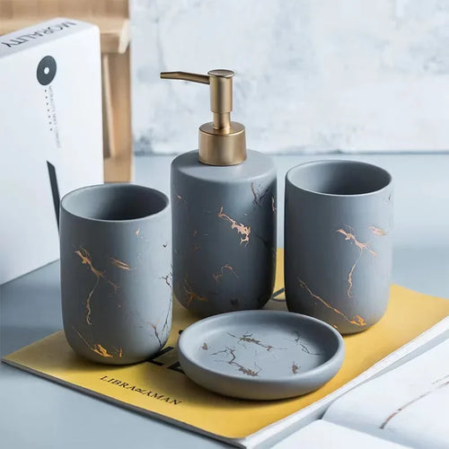 ceramic bottles for soap, shampoo and shower gel
