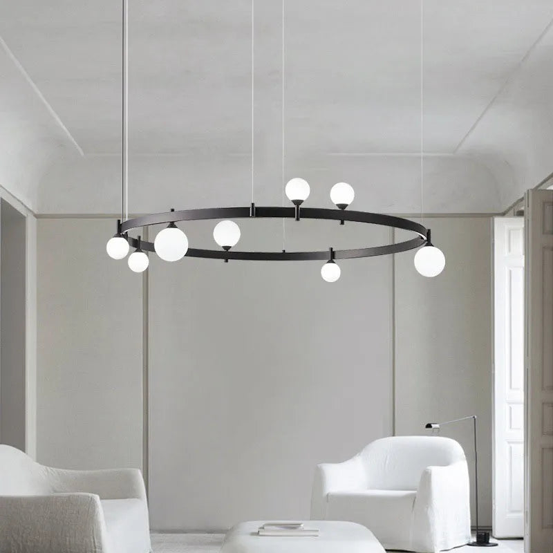 Modern adjustable glass chandelier for artistic decor