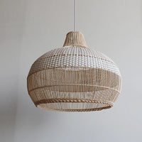 Hand-woven Japanese wicker pendant light for interior decoration