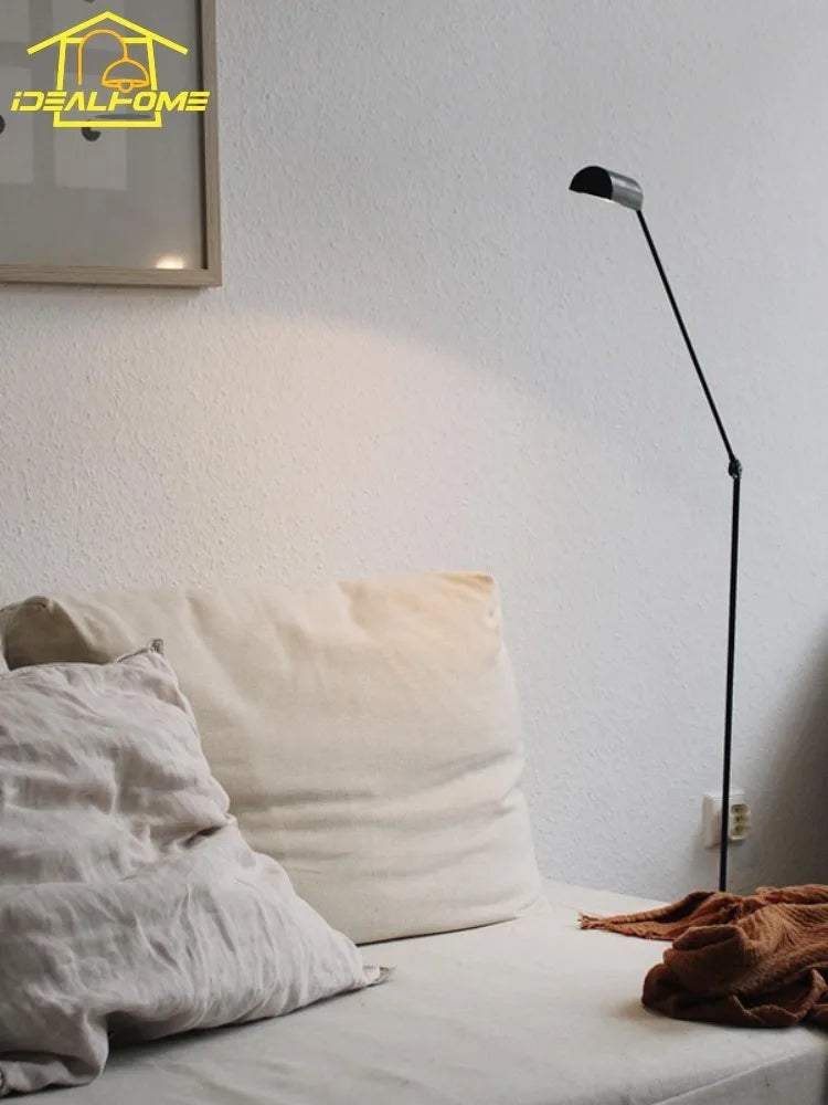 Italian design dimmable motor floor lamp with adjustable swing arm - vue 3 sur 16