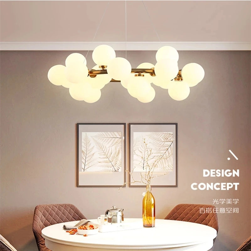Romantic glass 25-head pendant light