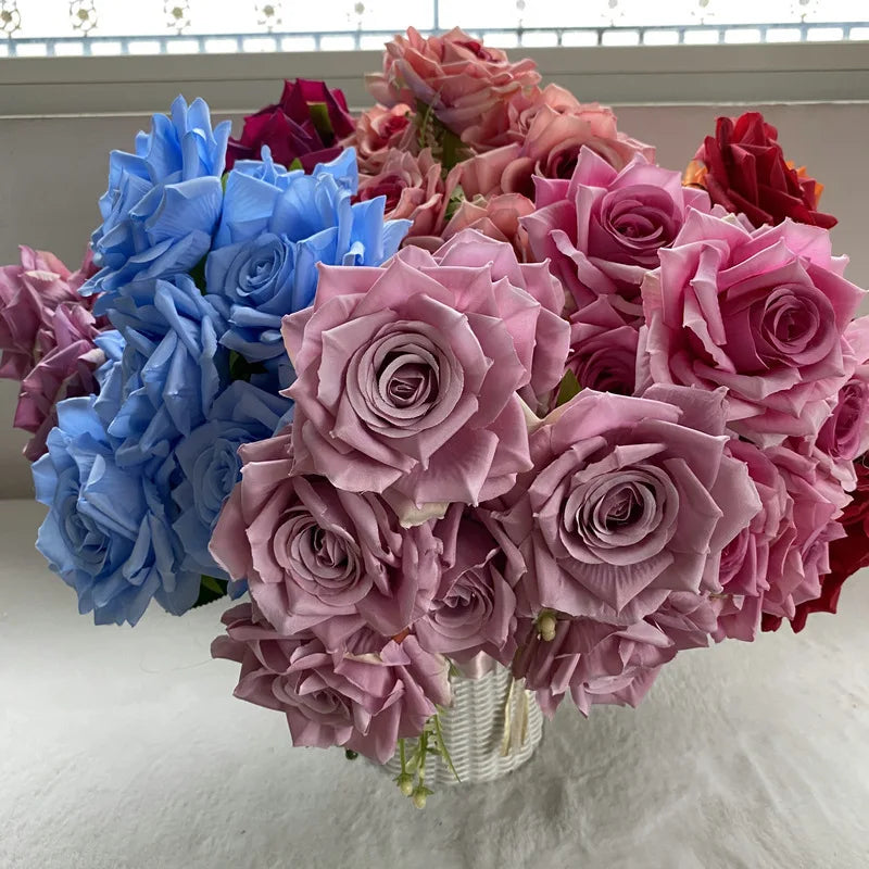 Artificial silk rose for decoration and wedding photography